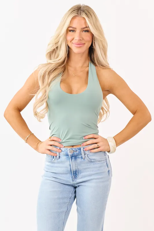 Juniper Stretchy Knit Cropped Halter Top - Love Poem