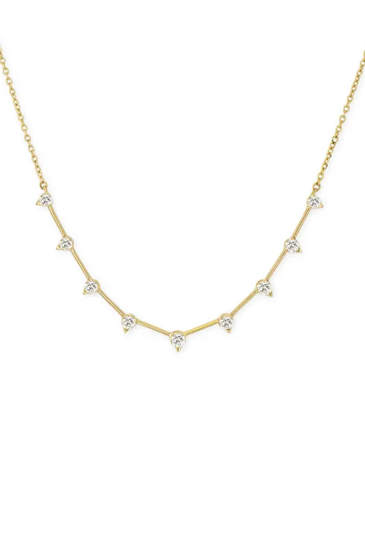 Sari Graduated Necklace | 9 Diamonds - Three Stories Jewelry