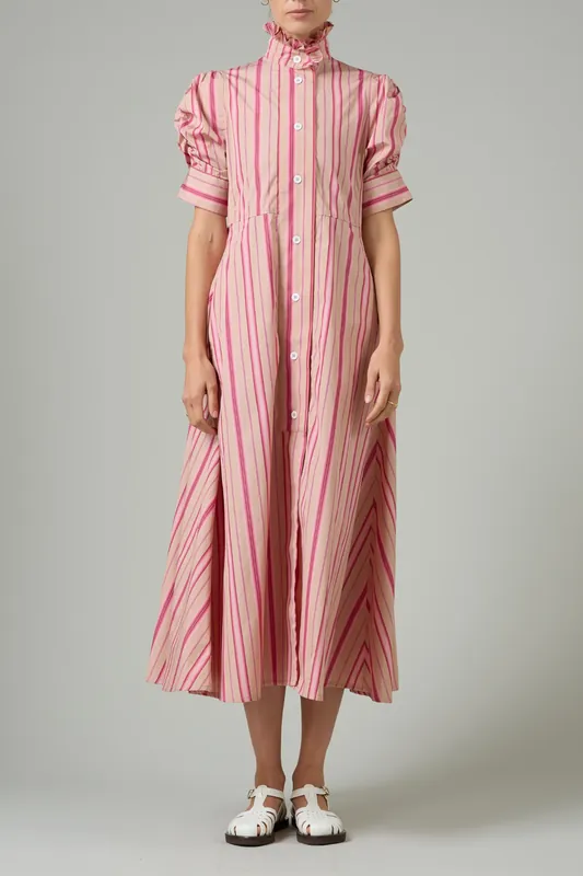 Venetia Dress | Biscuit & Pink - Thierry Colson