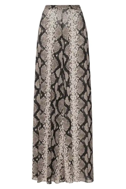 Printed Mesh Wide Leg Pant | Python Print - LAPOINTE