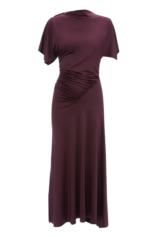 Blousey Midi Dress | Black Currant - Victoria Beckham