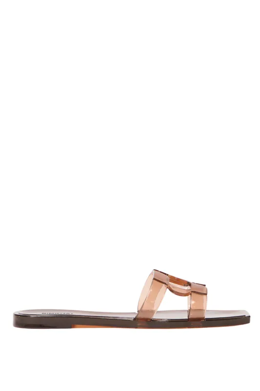 Monogram Jelly Flat Slide | Saddle - Simkhai