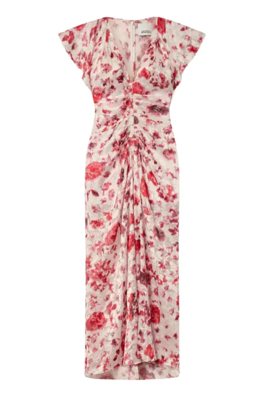 Lyndsay Dress | Ecru/Pink - Isabel Marant