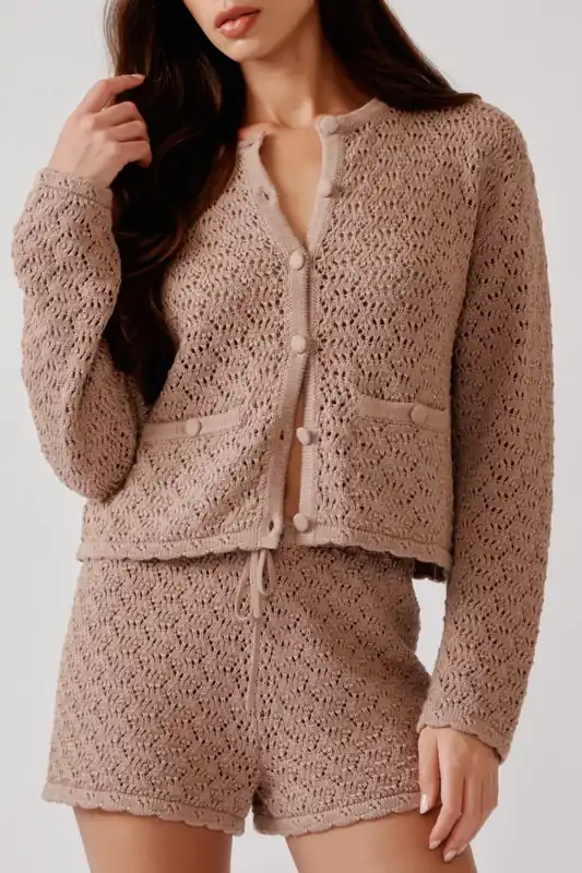 Char Shrunken Cropped Welt Pocket Jacket | Dune - Sablyn