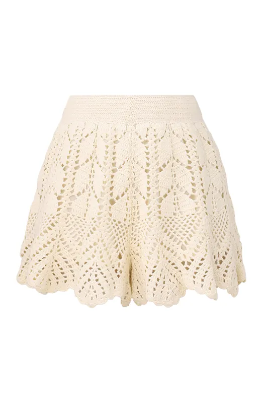 Awaken Lace Crochet Short | Cream - Zimmermann