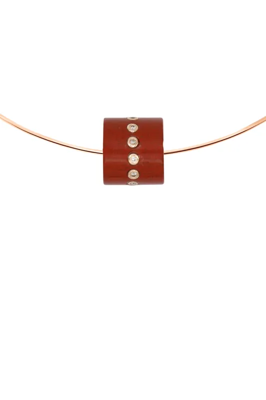 Short Bead with Diamonds | Red Jasper - Dezso by Sara Beltran