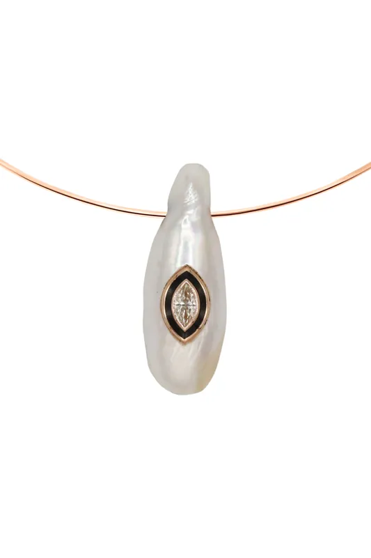 White Pearl Bead | Marquise Diamond - Dezso by Sara Beltran