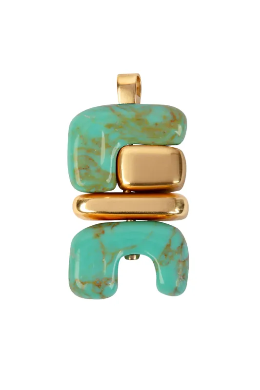 Fire Totem | Turquoise and Yellow Gold - Joelle Kharrat