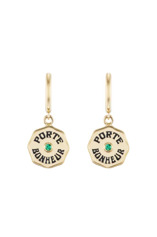 Wee Porte Bonheur Hoop Earrings - Marlo Laz