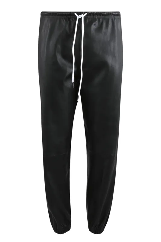 Leather Sweatpants | Black/White - SPRWMN