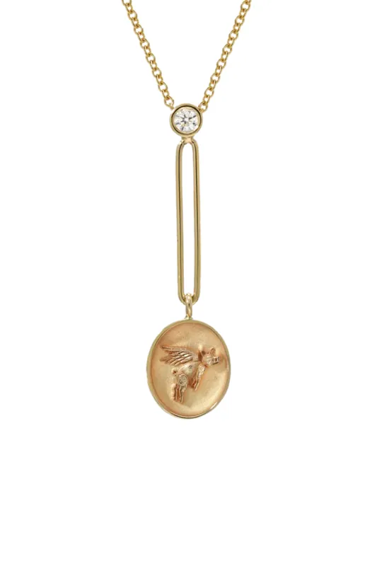 Fantasy Signet Pendant Necklace | Flying Pig - Retrouvai