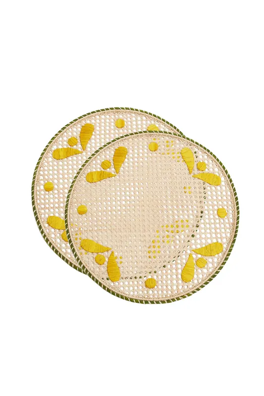 Raffia Tablemats Set Of 2 | Capri Yellow - La DoubleJ