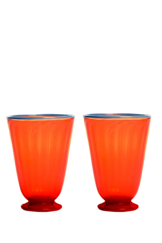 Rainbow Glasses Set Of 2 | Orange - La DoubleJ