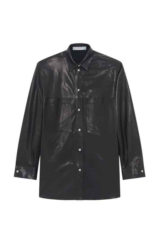Alegre Leather Shirt | Black - IRO