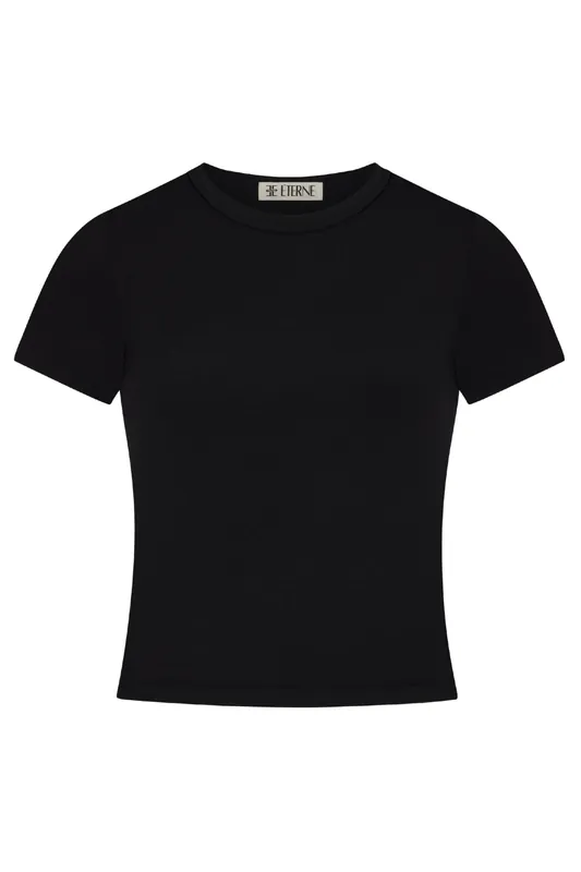 Short Sleeve Baby Tee | Black - Eterne