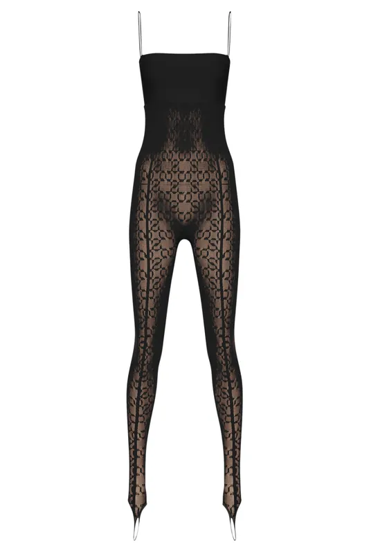 Intricate Pattern Jumpsuit | Black - Wolford