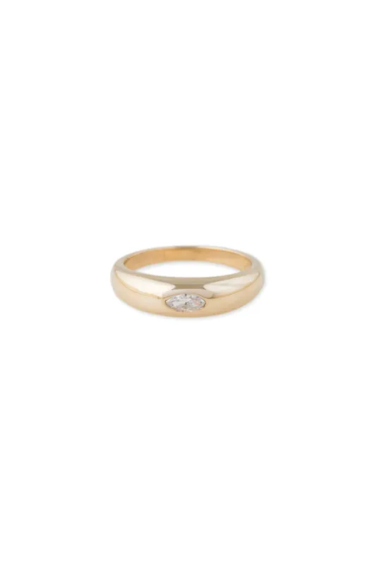 Marquise Diamond Center Dome Ring - Jacquie Aiche