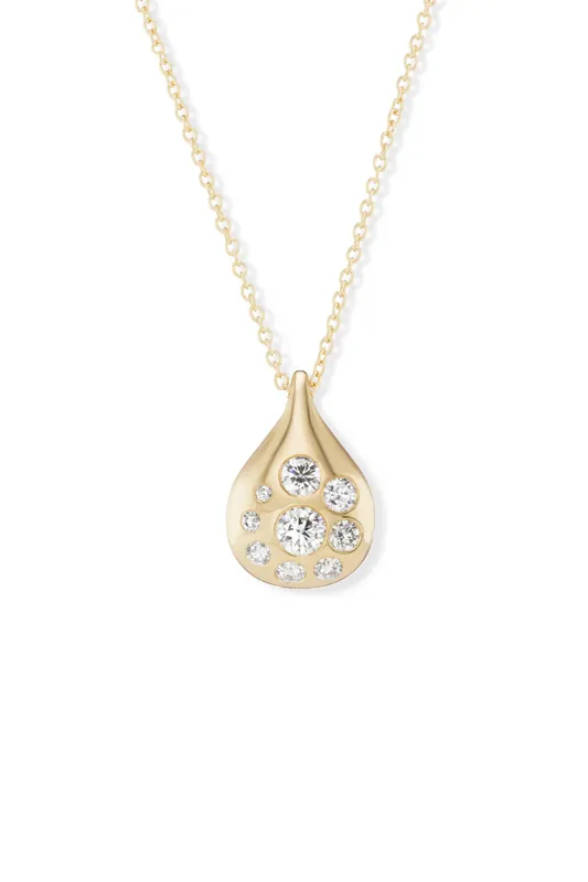 Medium Petal Pendant Necklace | Diamonds - Brent Neale