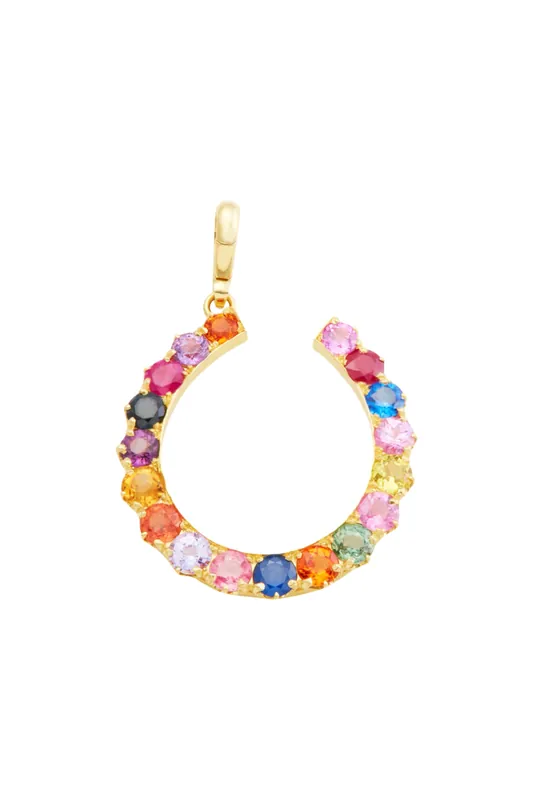 Horseshoe Charm | Rainbow Sapphire - Jenna Blake