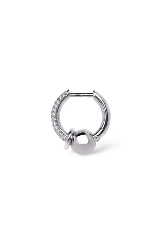 Earring Piercing Small Line Pave | White Gold - Rainbow K