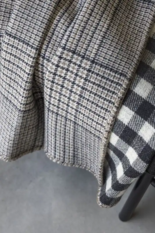 Babette Plaid Double Sided Throw Blanket - Alonpi Cashmere