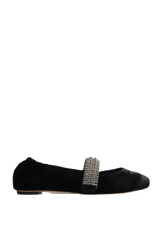 Camilla Ballerina | Black Velvet w/ Crystal - Alexandre Birman