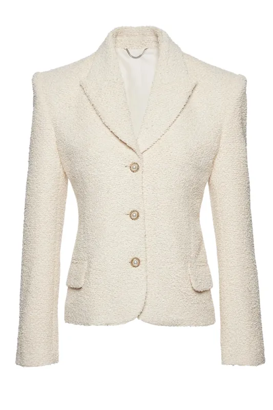 Fitted Boucle Blazer | Beige - Magda Butrym