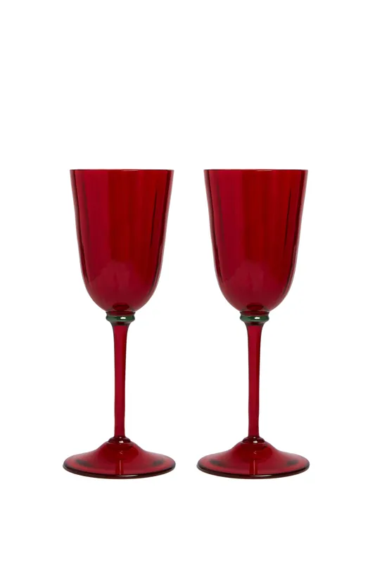Wine Rainbow Glasses Set Of 2 | Red - La DoubleJ