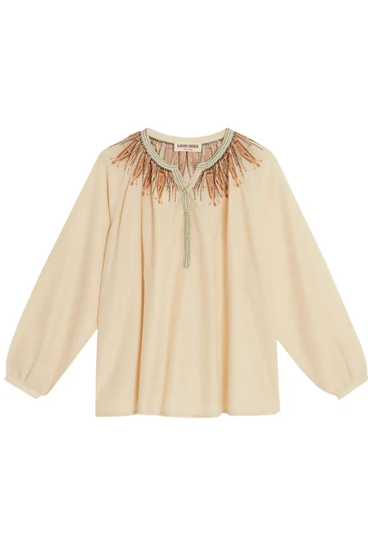 Sun Shirt | Sacred Bulls Embroidery - Emporio Sirenuse