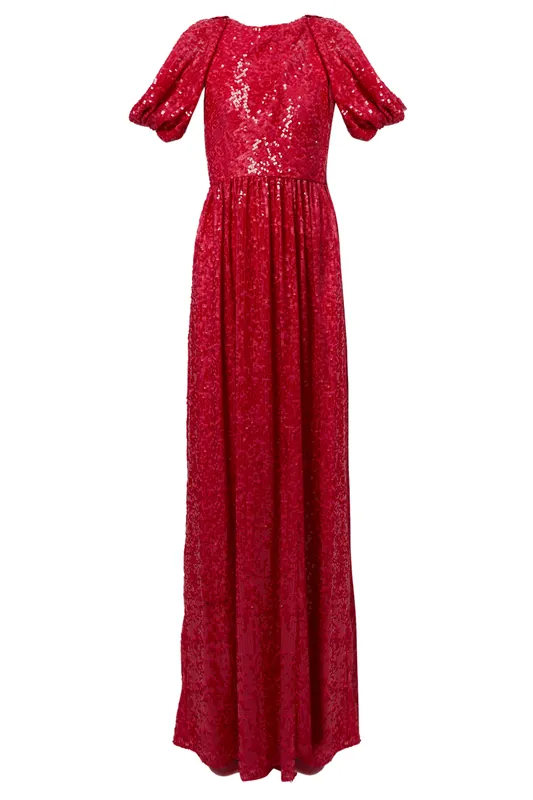 Drape Shoulder Detail Gown | Fuschia - Erdem