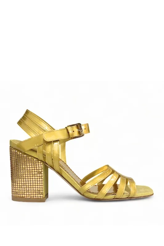 Germaine Block Heel | Gold/PVC - Laurence Dacade