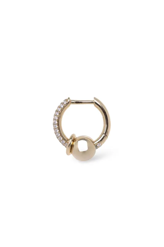 Earring Piercing Small Line Pave | Yellow Gold - Rainbow K