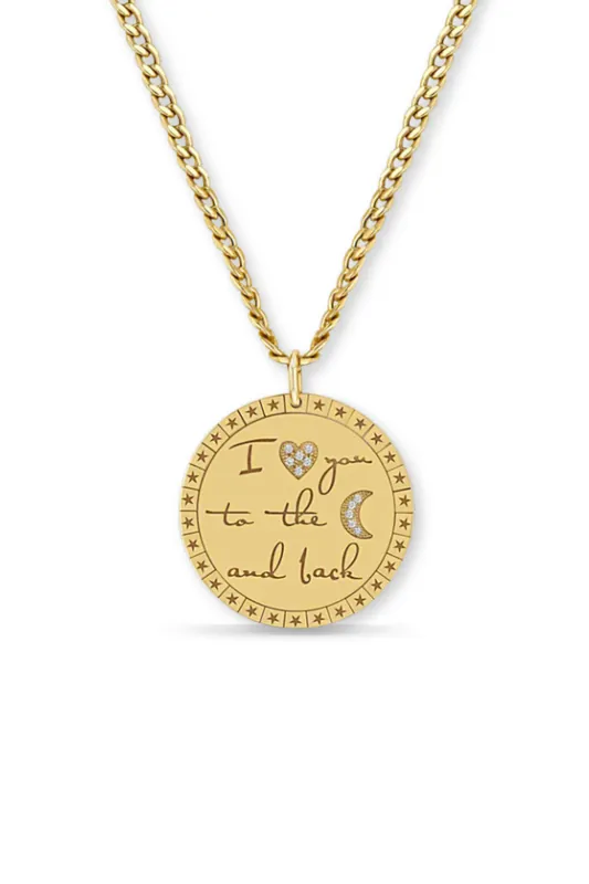 "I Love You To The Moon and Back" Mantra Necklace - Zoe Chicco