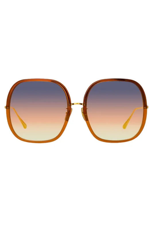 Celia Oversized Sunglasses | Orange - Linda Farrow