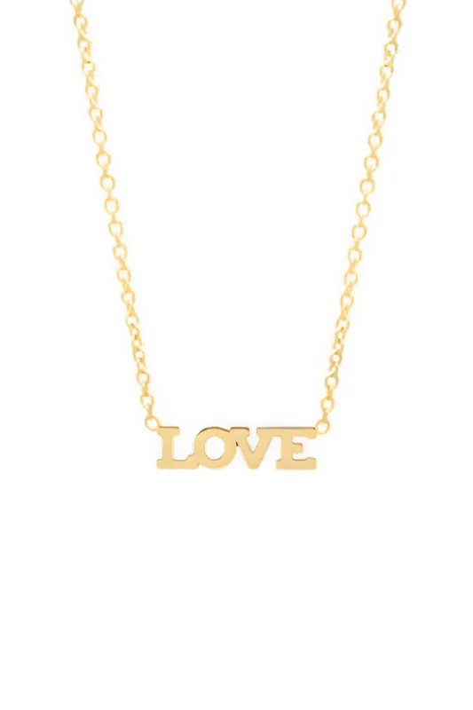 14K Itty Bitty Tiny "Love" Necklace - Zoe Chicco