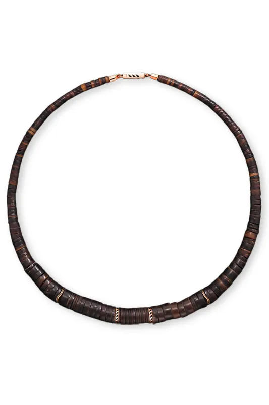Classic Chocolate Shell and Coco Shark Fin Puka | 16in - Dezso by Sara Beltran
