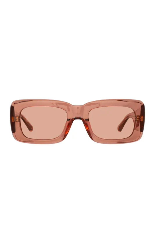 The Attico Marfa Rectangular Sunglasses | Peach - Linda Farrow