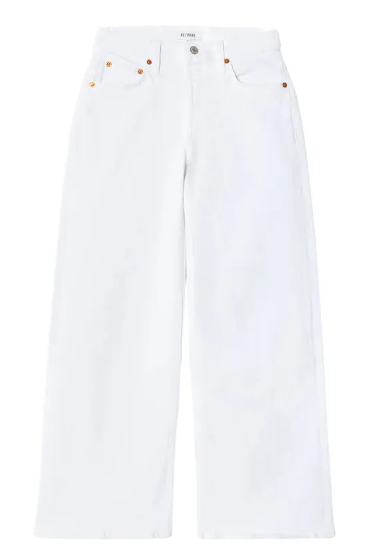Mid Rise Wide Leg Crop Jean | White - Re/Done