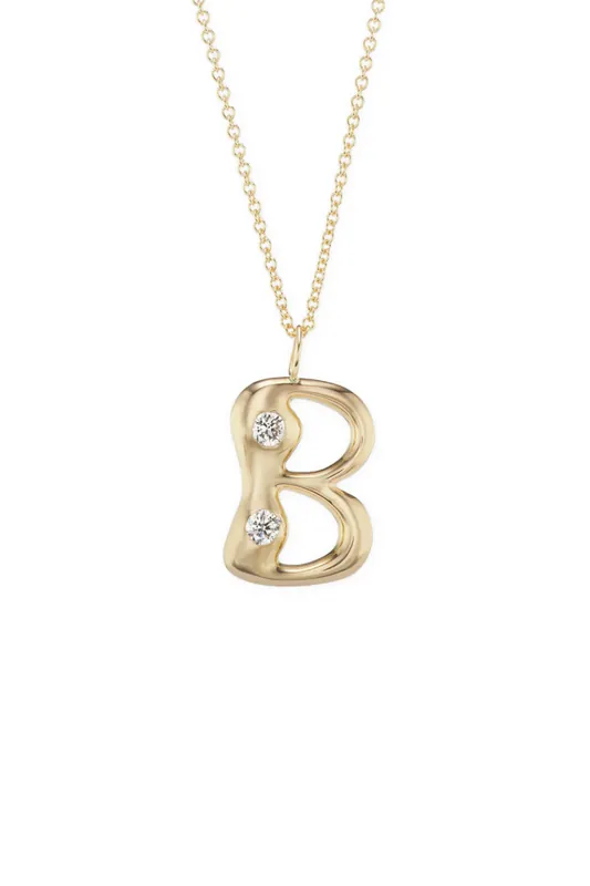 Bubble Letter Pendant | Two Diamonds - Brent Neale