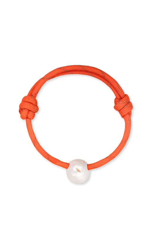 White Pearl Bead Surf Cord Anklet - Dezso by Sara Beltran