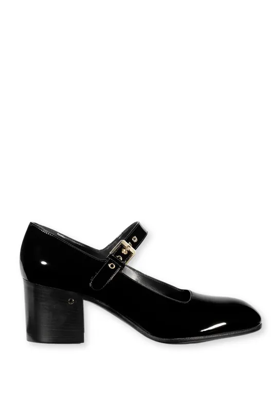 Tom Mary Jane Heel | Patent Black - Laurence Dacade