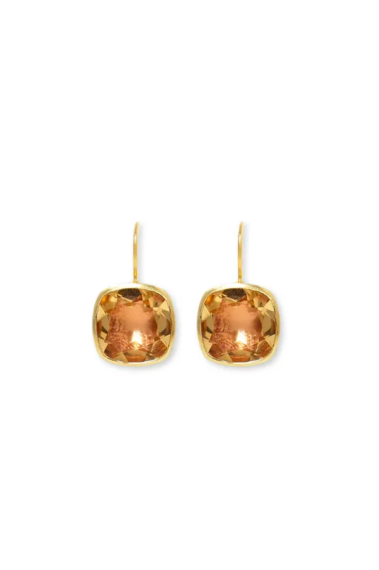 Luzia Button Earrings | 14K Yellow Gold / Yellow Citrine - Larkspur & Hawk