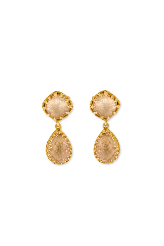 Jane Small Day Night Earrings | 18K Yellow Gold Wash / Sancerre - Larkspur & Hawk