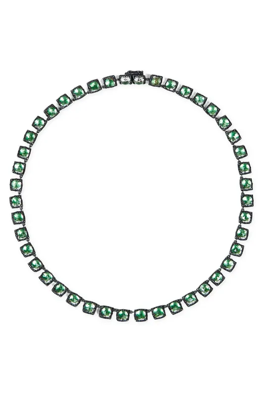 Bella Small Rivière Necklace | Black Rhodium / Grass - Larkspur & Hawk