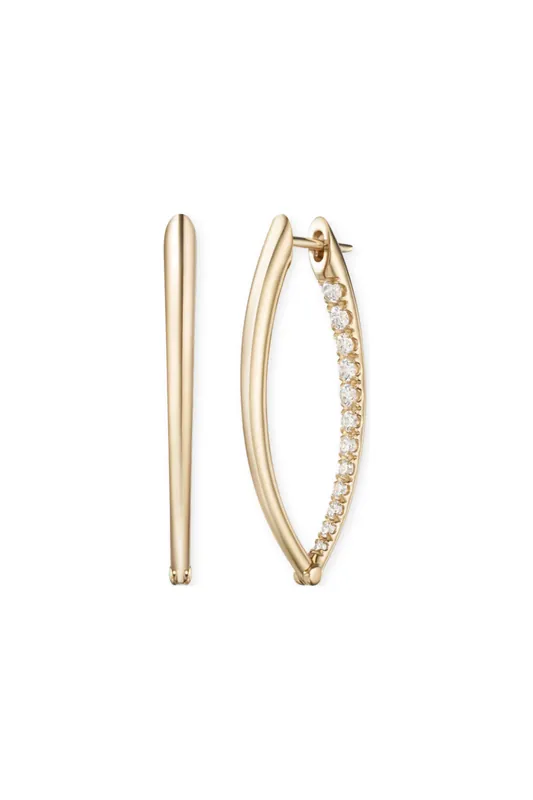 Cristina Earrings Medium | Partial Diamonds - Melissa Kaye