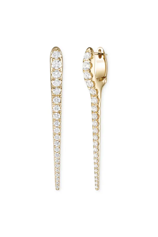 Lola Needle Earrings Medium | Diamonds - Melissa Kaye