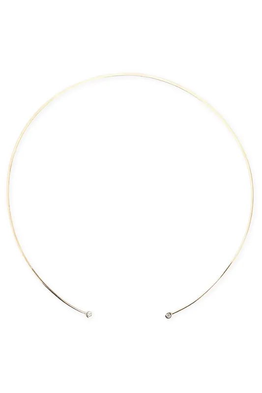14K Gold Hug Collar Necklace with Diamonds - Melissa Joy Manning