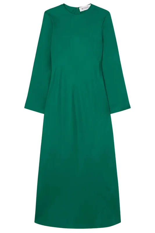 Minimal Silk Dress | Emerald - Rohe