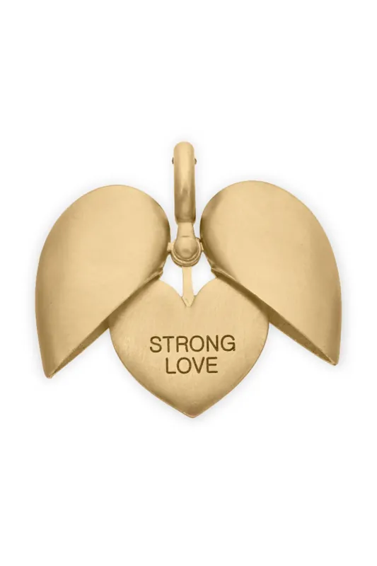 Paulette Brushed Yellow Gold "Open Heart" Pendant - Lauren Rubinski