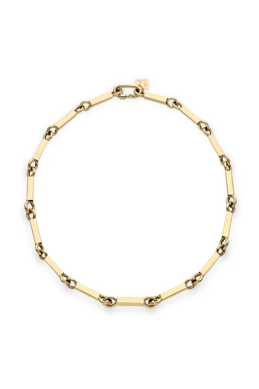 Elliot Yellow Gold Short Chain Necklace with Rectangular Links | 41cm - Lauren Rubinski